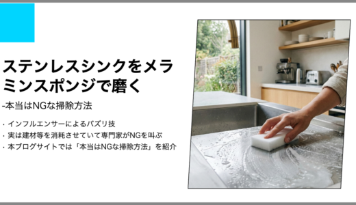 【本当はNGな掃除】ステンレスシンクをメラミンスポンジで磨く【キッチン】