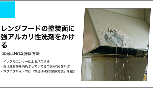 【本当はNGな掃除】レンジフードの塗装面に強アルカリ性洗剤をかける【キッチン】